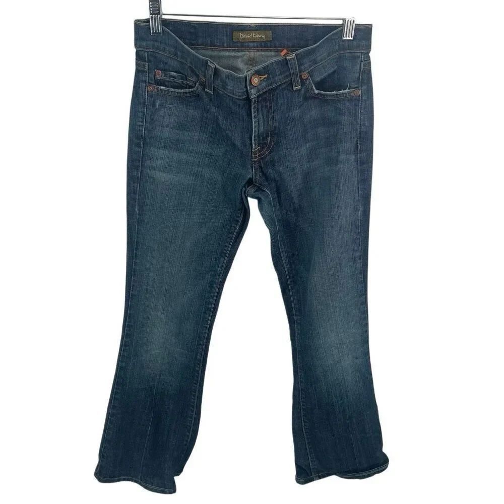 David Kahn Women's Nikki Zip Fly Bootcut Denim Jeans Blue Size 26